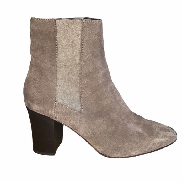 Aquatalia Frida Tan Suede Boots With Stacked Heels Size 10 - Picture 1 of 16